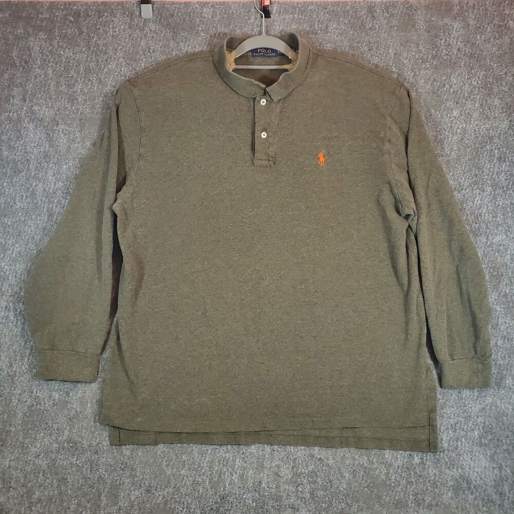Polo Ralph Lauren Men's XXL Dark Gray Classic Fit Long Sleeve Polo Shirt